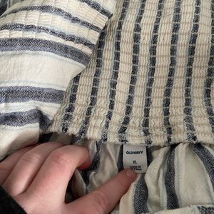 Old Navy blue & white long romper